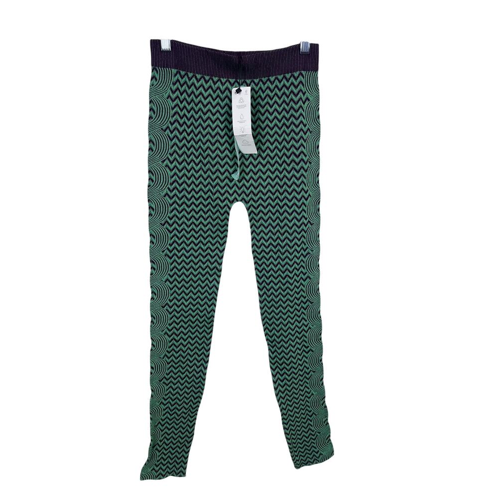 Zara Lime Green Plum Chevron Swirl Knit Leggings — Women’s M/L NWT